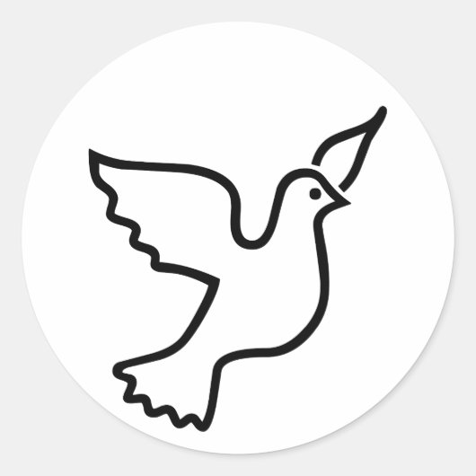 Peace Dove Ronde Sticker (Voorkant)