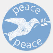 Peace Dove Ronde Sticker (Voorkant)