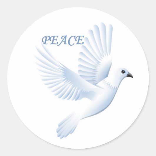 PEACE DOVE RONDE STICKER (Voorkant)