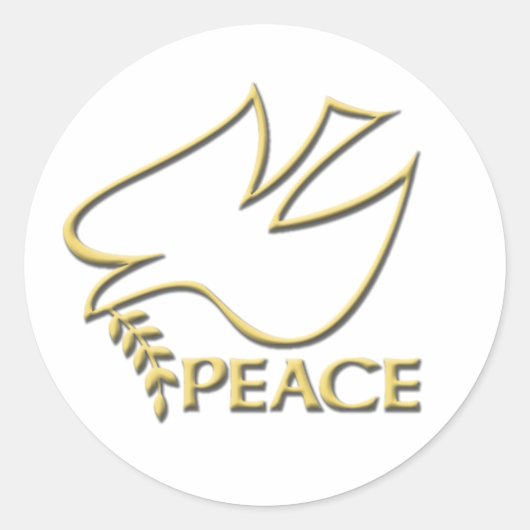 Peace Dove Sign Fine Mooi Ronde Sticker (Voorkant)