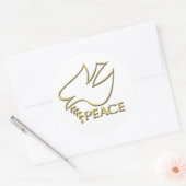Peace Dove Sign Fine Mooi Ronde Sticker (Envelop)