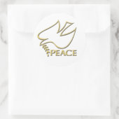 Peace Dove Sign Fine Mooi Ronde Sticker (Tas)