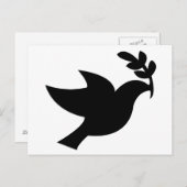 Peace Dove Silhouette Black Briefkaart (Voorkant / Achterkant)