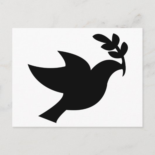 Peace Dove Silhouette Black Briefkaart (Voorkant)