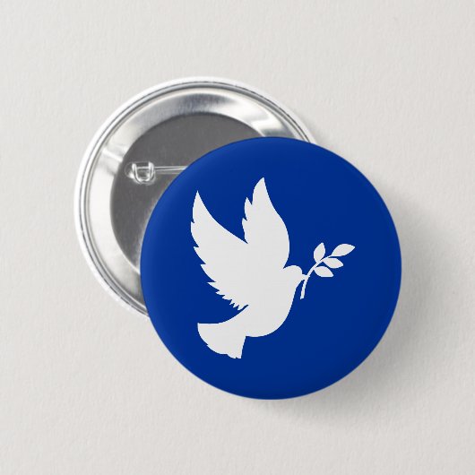 Peace Dove Silhouette Ronde Button 5,7 Cm (Voorkant /achterkant)