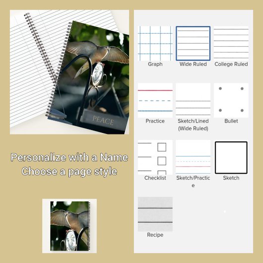 Peace Dove Spread Wings Photographic Notitieboek