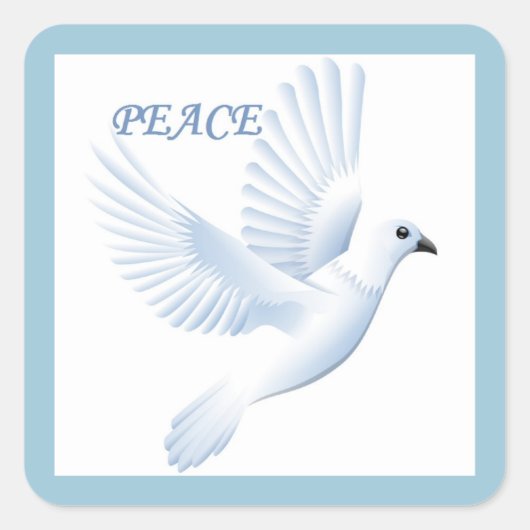 PEACE DOVE SQUARE STICKER (Voorkant)
