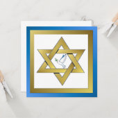 Peace Dove Star van David Flat Wenskaart Kaart (Voorkant / Achterkant in situ)
