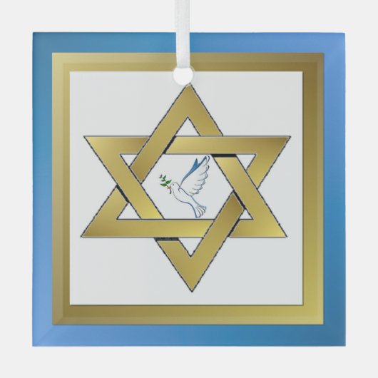 Peace Dove Star van David Ornament (Voorkant)