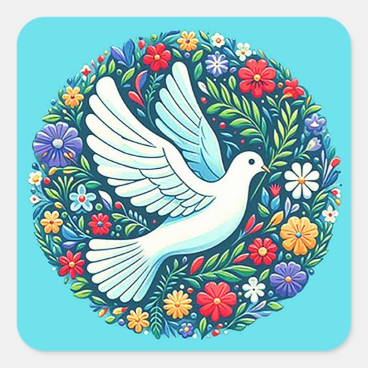 Peace Dove Sticker (Voorkant)
