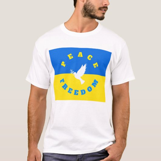Peace Dove Support Oekraïne T-shirt - Vrijheid (Voorkant)