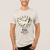 Peace Dove T-shirt - "Vrede zij met jullie allen!" (Voorkant)