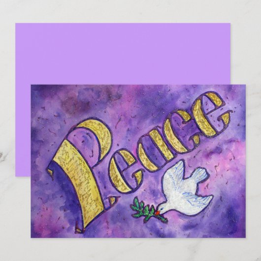 Peace Dove-uitnodiging Kaart (Voorkant / Achterkant)