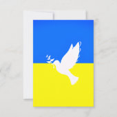 Peace Dove Ukraine Flag Card Freedom - Vrede Aankondiging (Voorkant)