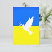Peace Dove Ukraine Flag Card Freedom - Vrede Aankondiging (Staand voorkant)