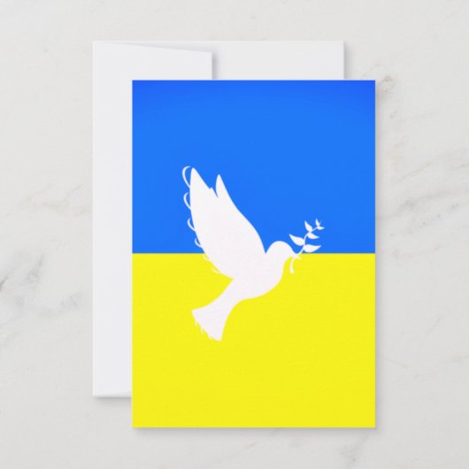 Peace Dove Ukraine Flag Card Freedom - Vrede Aankondiging (Achterkant)