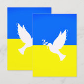 Peace Dove Ukraine Flag Card Freedom - Vrede Aankondiging (Voorkant / Achterkant)