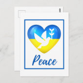 Peace Dove Ukraine Flag Heart Briefkaart (Voorkant / Achterkant)