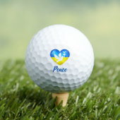 Peace Dove Ukraine Flag Heart Golfballen (Insitu Shirt)