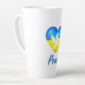 Peace Dove Ukraine Flag Heart Latte Mok (Linkerhoek)