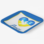 Peace Dove Ukraine Flag Heart Papieren Bordje (Gebogen)