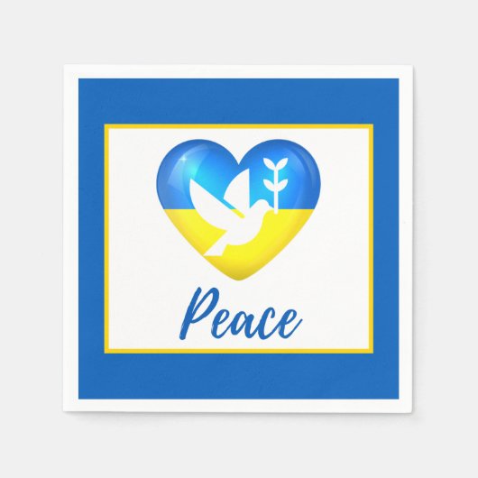 Peace Dove Ukraine Flag Heart Servet (Voorkant)