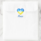 Peace Dove Ukraine Flag Heart Vierkante Sticker (Tas)