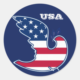 Peace Dove USA Patriotic Design Ronde Sticker