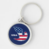 Peace Dove USA Patriottisch ontwerp Sleutelhanger (Voorkant)