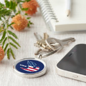 Peace Dove USA Patriottisch ontwerp Sleutelhanger (Zijkant)