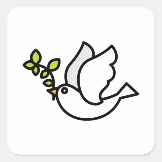 Peace Dove Vierkante Sticker (Voorkant)