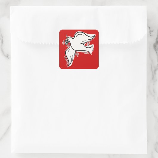 Peace Dove Vierkante Sticker (Tas)