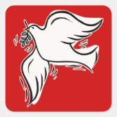 Peace Dove Vierkante Sticker (Voorkant)