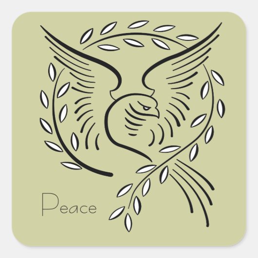 Peace Dove Vierkante Sticker (Voorkant)