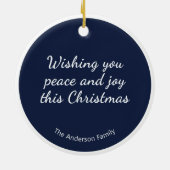 Peace Dove White Bird Faux Papercraft Kerstmis Keramisch Ornament (Achterkant)