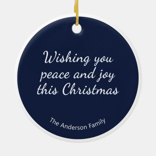 Peace Dove White Bird Faux Papercraft Kerstmis Keramisch Ornament (Achterkant)