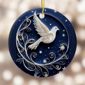 Peace Dove White Bird Faux Papercraft Kerstmis Keramisch Ornament