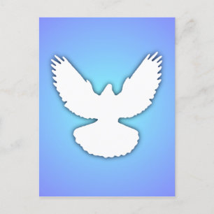 Peace Dove White met Shadow Blue Sky Eenvoudig Ele Briefkaart
