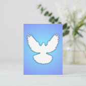 Peace Dove White met Shadow Blue Sky Eenvoudig Ele Briefkaart (Staand voorkant)