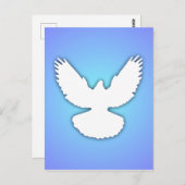 Peace Dove White met Shadow Blue Sky Eenvoudig Ele Briefkaart (Voorkant / Achterkant)