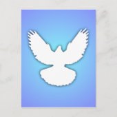 Peace Dove White met Shadow Blue Sky Eenvoudig Ele Briefkaart (Voorkant)