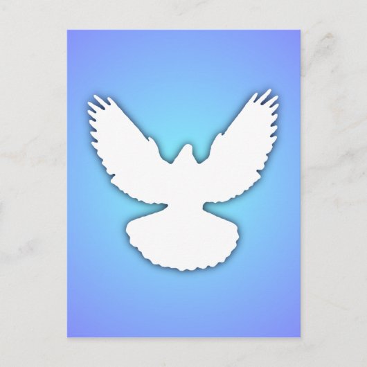 Peace Dove White met Shadow Blue Sky Eenvoudig Ele Briefkaart (Voorkant)