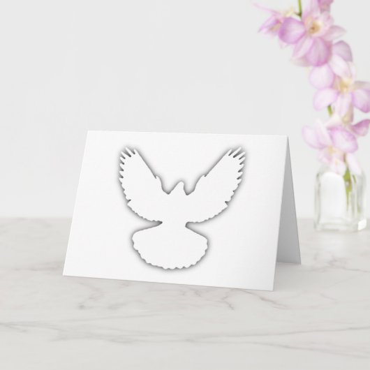 Peace Dove White met Shadow Eenvoudig Elegant Kaart (Orchidee)