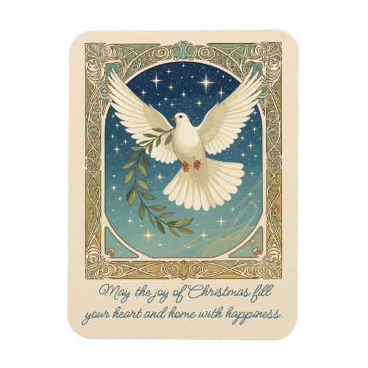 Peace Dove With Olive Sprig Decor Magneet (Verticaal)