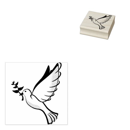 Peace Dove Wood Art Rubber Stamp Rubberstempel (Gestempeld)