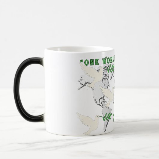 Peace Dove World Map Mug Magische Mok (Links)