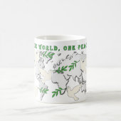 Peace Dove World Map Mug Magische Mok (Center)