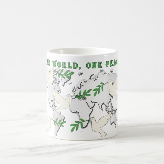 Peace Dove World Map Mug Magische Mok (Center)