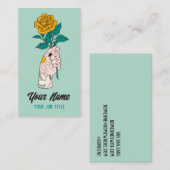 Peace Dove Yellow Rose Tattoo Hand Visitekaartje (Voorkant / Achterkant)