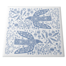 Peace Doves blauw en wit